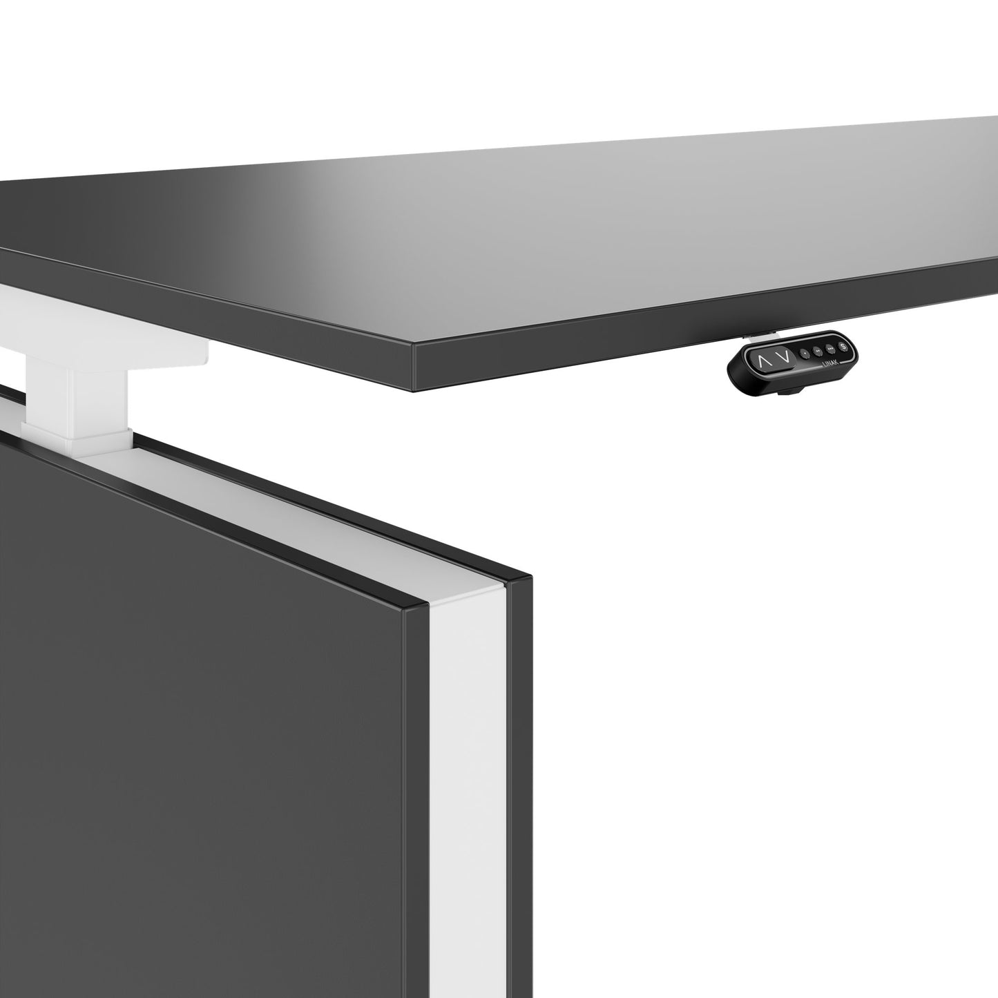 MOTION 2-Motoren-Schreibtisch mit Sideboard | Elektrisch höhenverstellbar, 2000 x 1800 mm, Anthrazit
