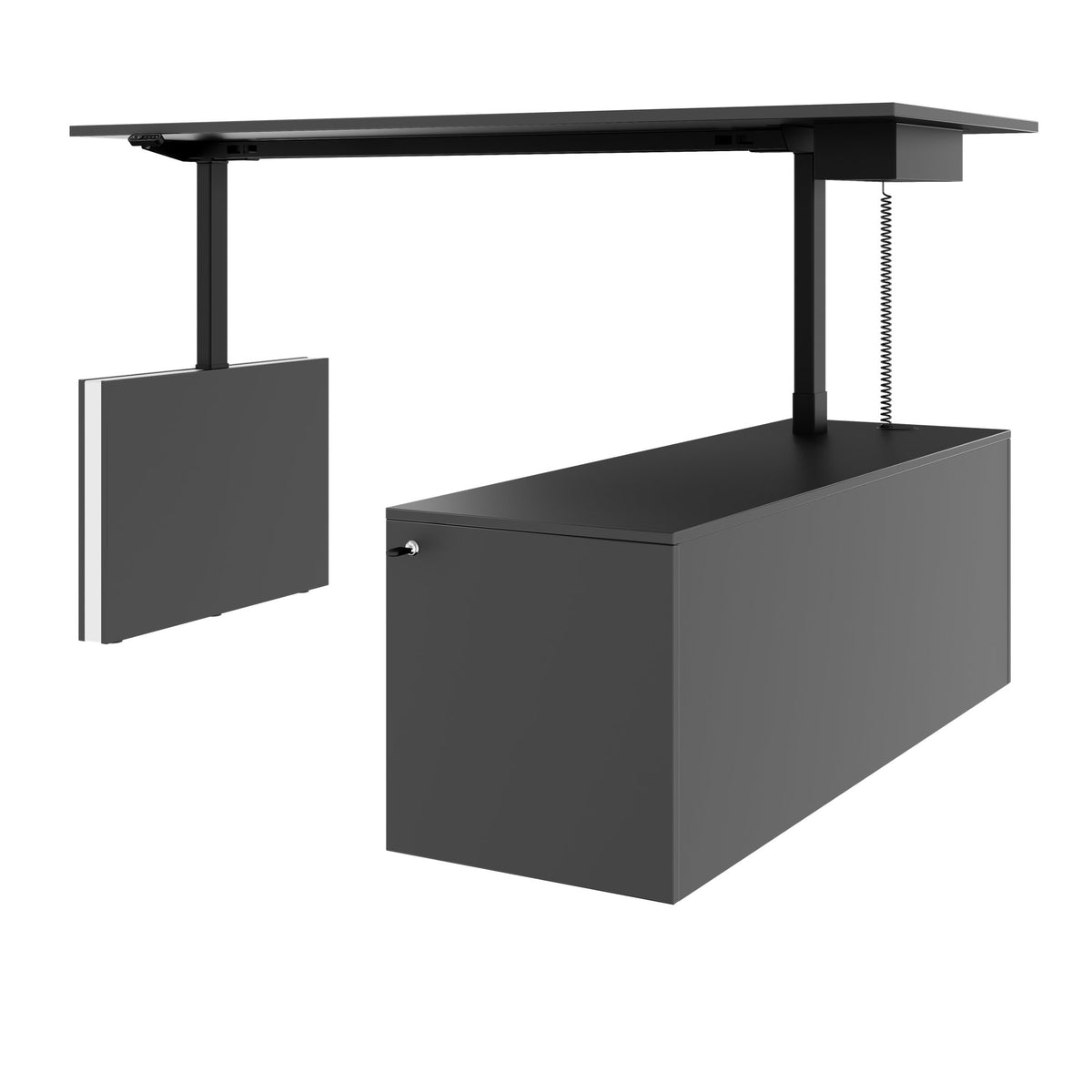 MOTION 2-Motoren-Schreibtisch mit Sideboard | Elektrisch höhenverstellbar, 2000 x 1800 mm, Anthrazit - 5 Lightbox Main Image