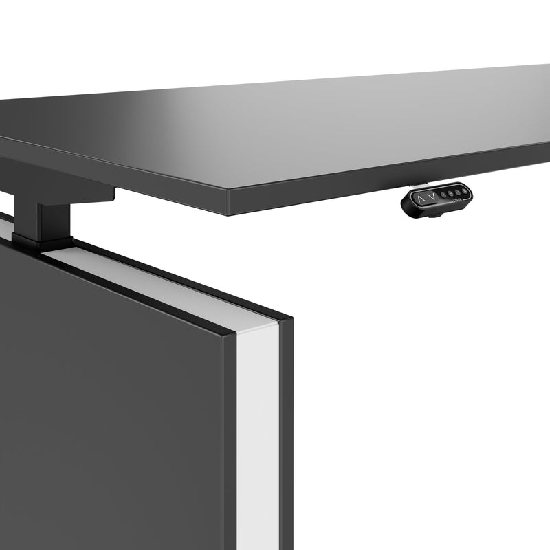 MOTION 2-Motoren-Schreibtisch mit Sideboard | Elektrisch höhenverstellbar, 2000 x 1800 mm, Anthrazit - 6 Main Image