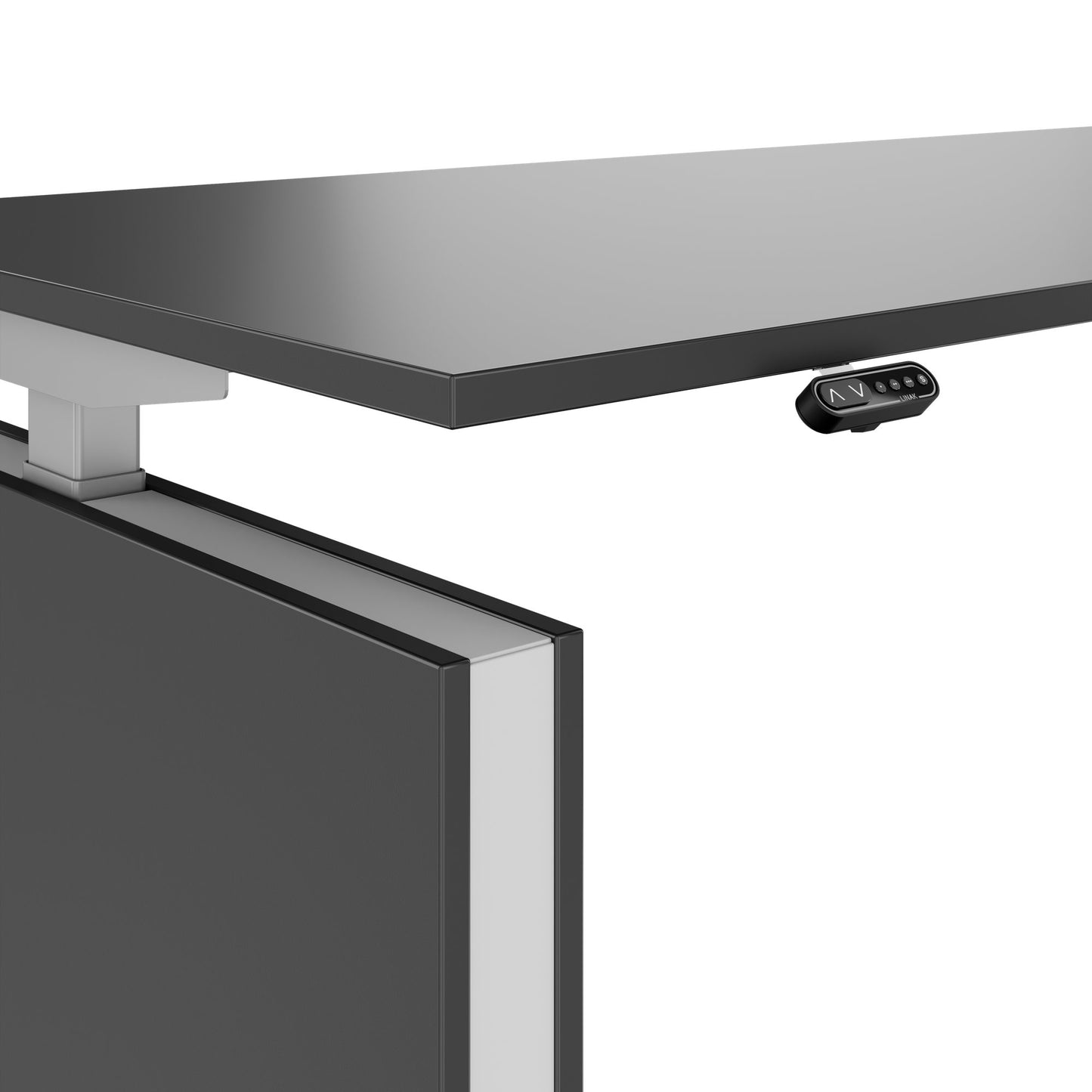 MOTION 2-Motoren-Schreibtisch mit Sideboard | Elektrisch höhenverstellbar, 2000 x 1800 mm, Anthrazit