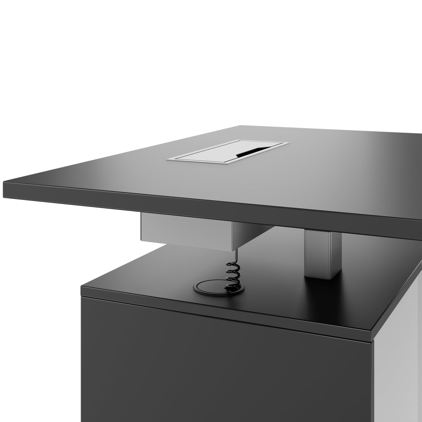 MOTION 2-Motoren-Schreibtisch mit Sideboard | Elektrisch höhenverstellbar, 2000 x 1800 mm, Anthrazit