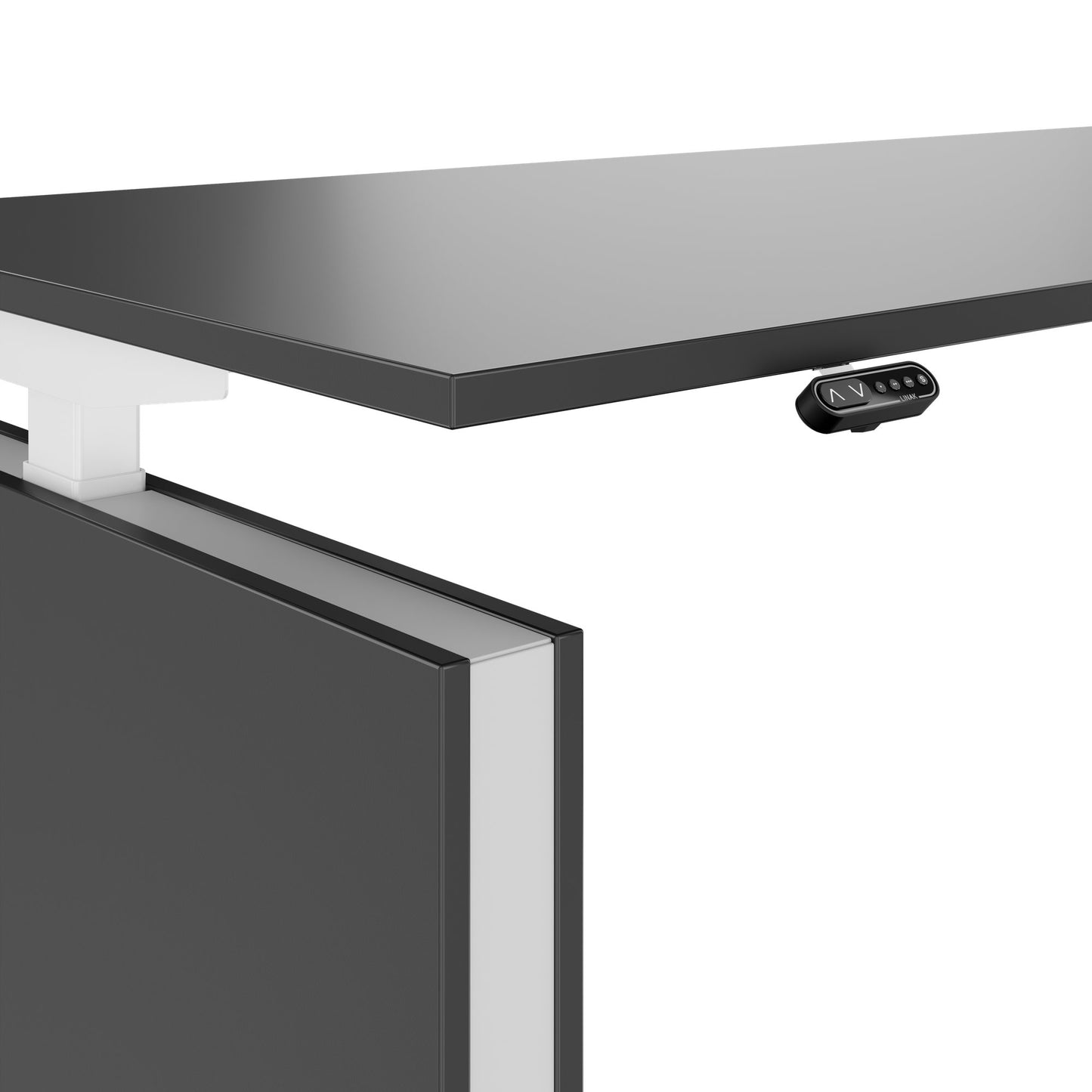 MOTION 2-Motoren-Schreibtisch mit Sideboard | Elektrisch höhenverstellbar, 2000 x 1800 mm, Anthrazit