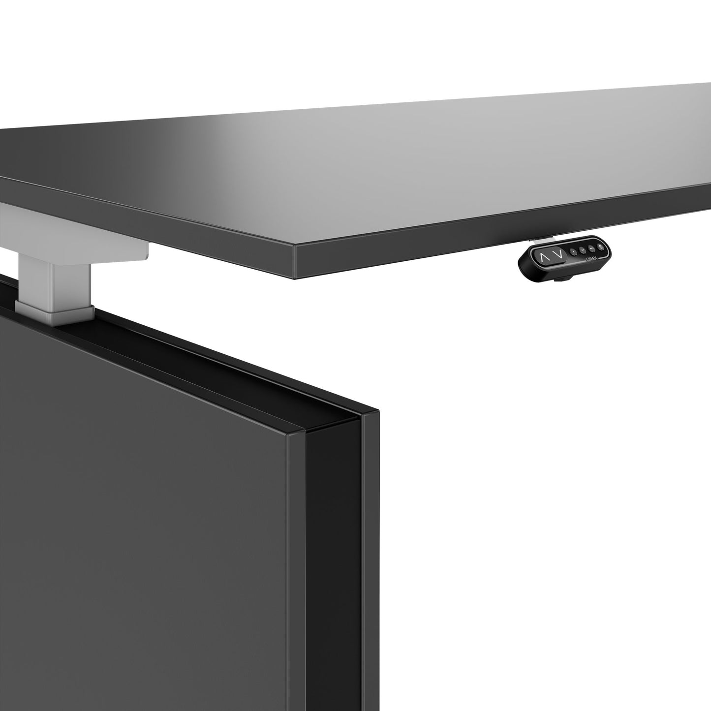 MOTION 2-Motoren-Schreibtisch mit Sideboard | Elektrisch höhenverstellbar, 2000 x 1800 mm, Anthrazit