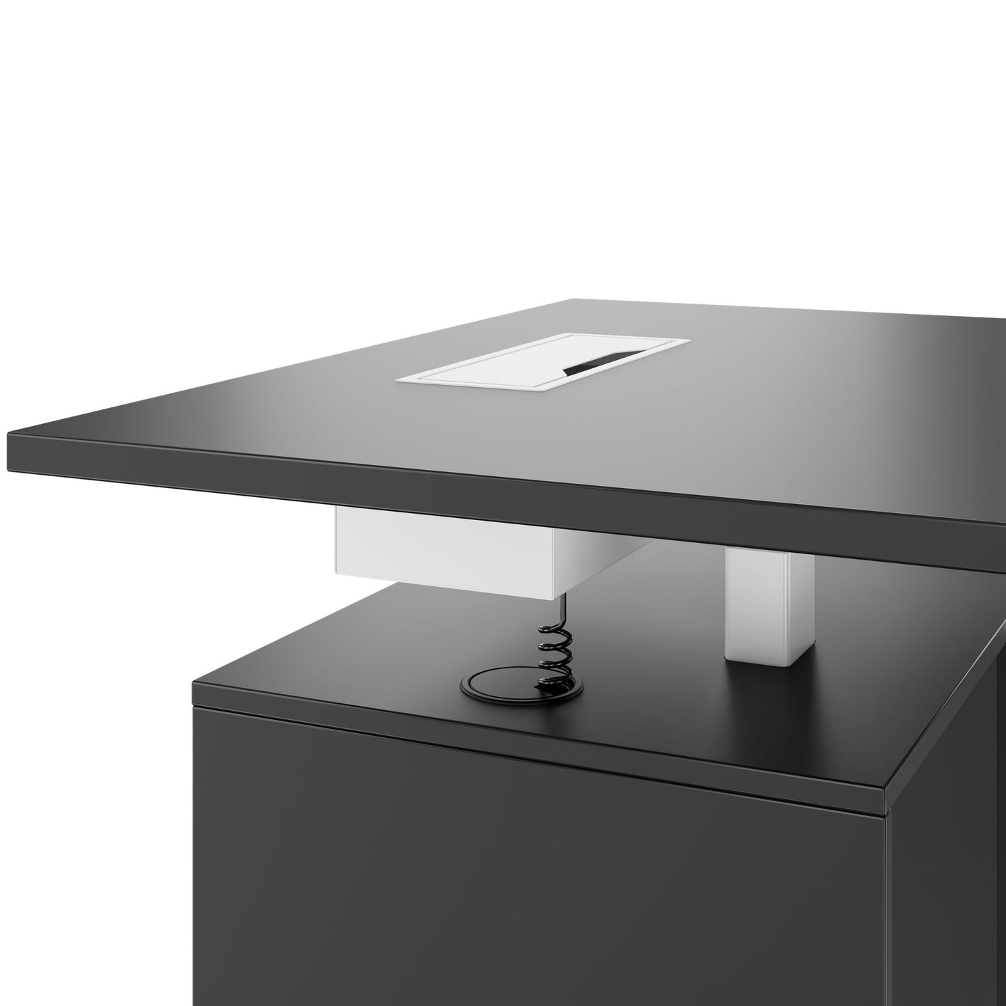 MOTION 2-Motoren-Schreibtisch mit Sideboard | Elektrisch höhenverstellbar, 2000 x 1800 mm, Anthrazit