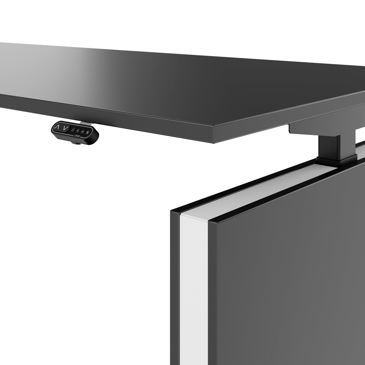 MOTION 2-Motoren-Schreibtisch mit Sideboard | Elektrisch höhenverstellbar, 2000 x 1800 mm, Anthrazit