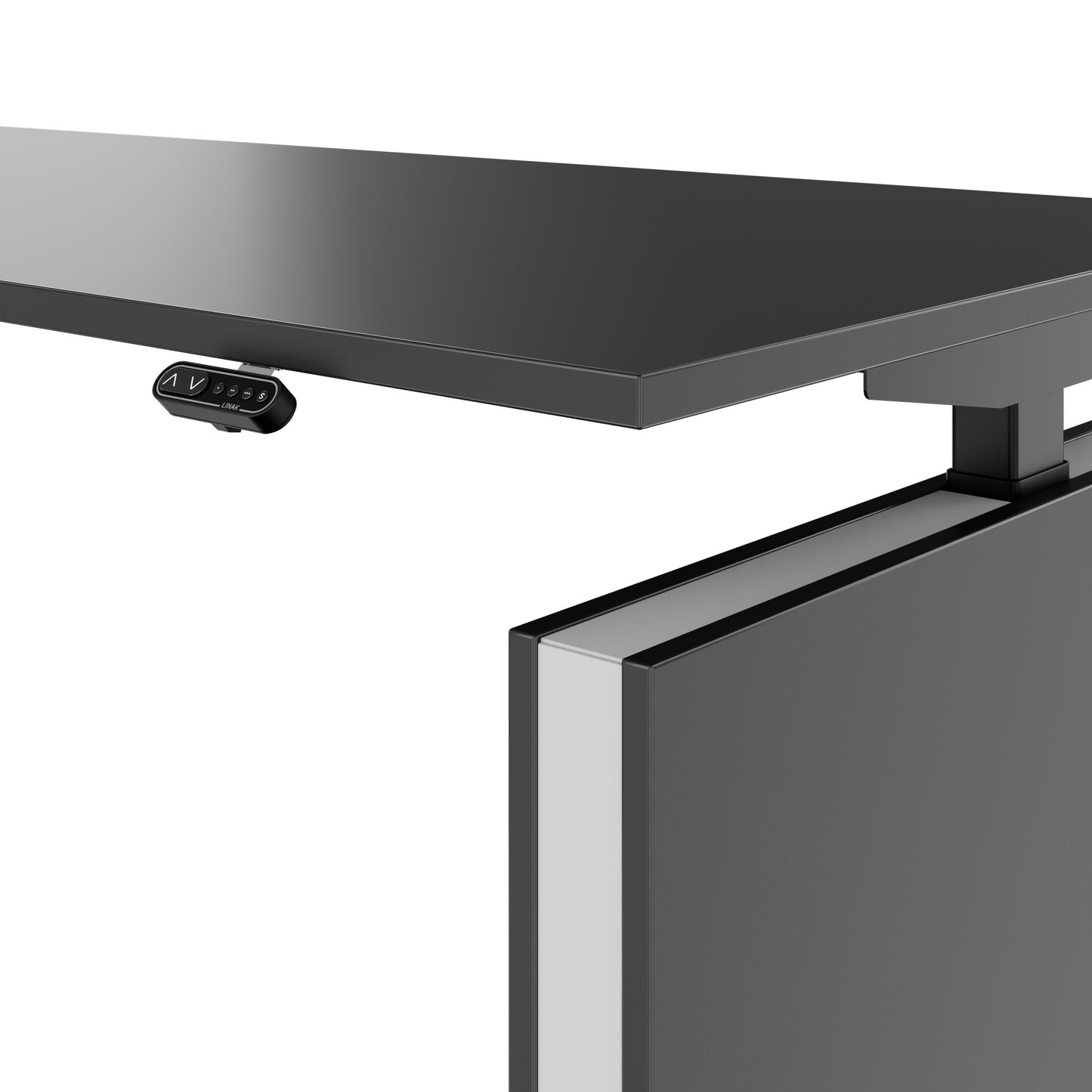 MOTION 2-Motoren-Schreibtisch mit Sideboard | Elektrisch höhenverstellbar, 2000 x 1800 mm, Anthrazit