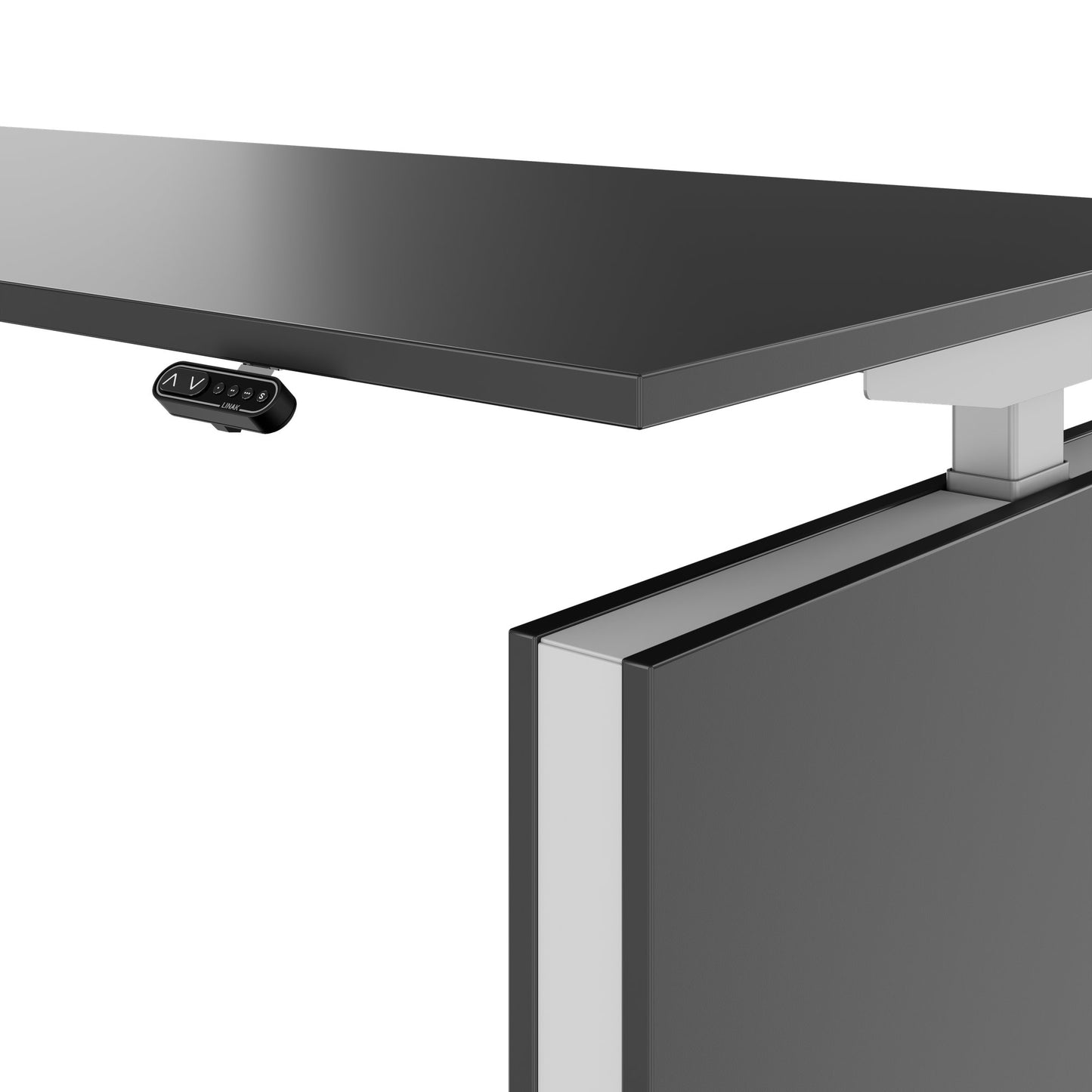 MOTION 2-Motoren-Schreibtisch mit Sideboard | Elektrisch höhenverstellbar, 2000 x 1800 mm, Anthrazit