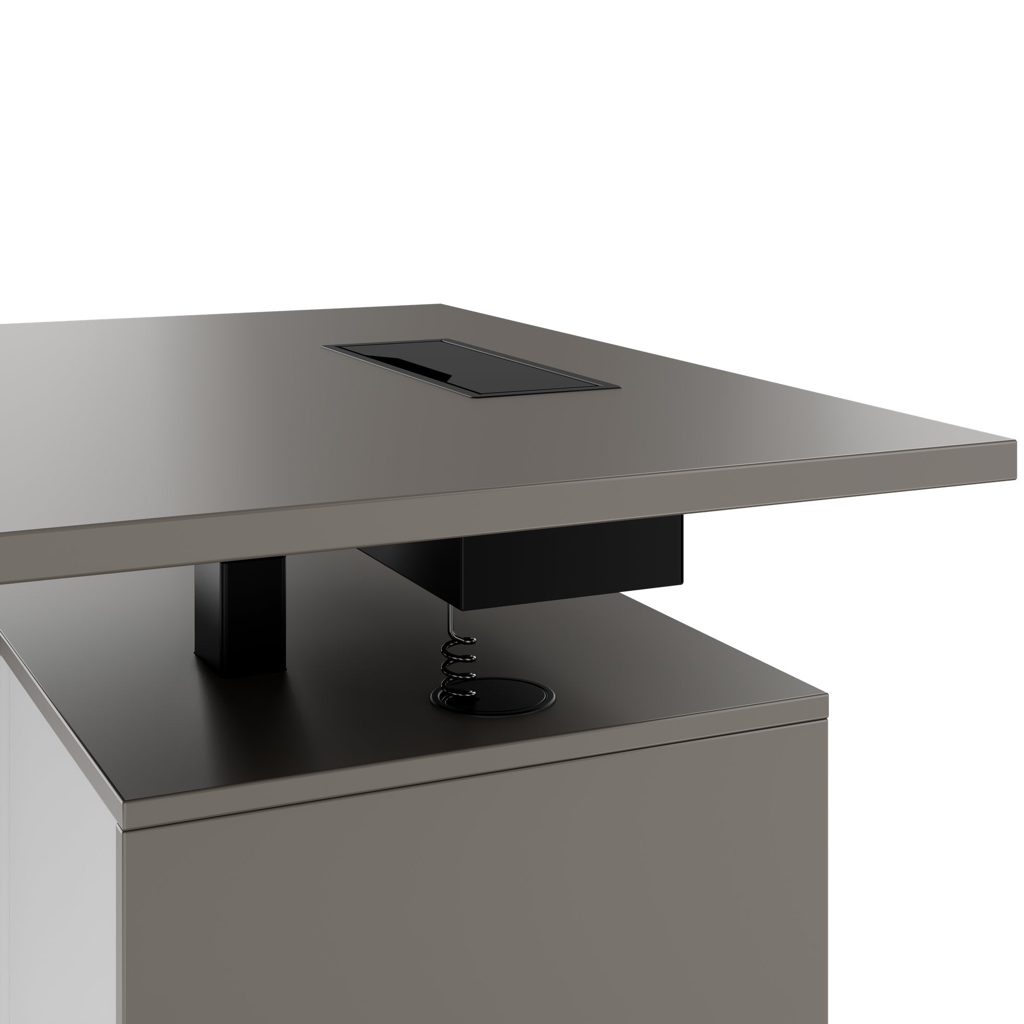 MOTION 2-Motoren-Schreibtisch mit Sideboard | Elektrisch höhenverstellbar, 2000 x 1800 mm, Cubanitgrau