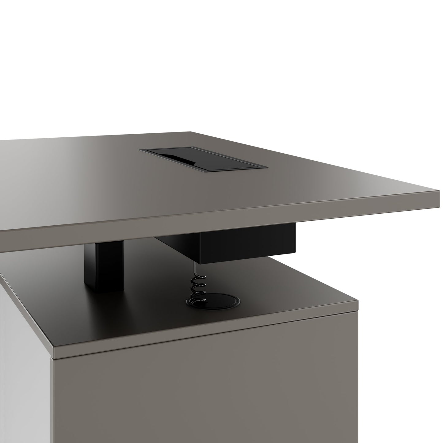 MOTION 2-Motoren-Schreibtisch mit Sideboard | Elektrisch höhenverstellbar, 2000 x 1800 mm, Cubanitgrau