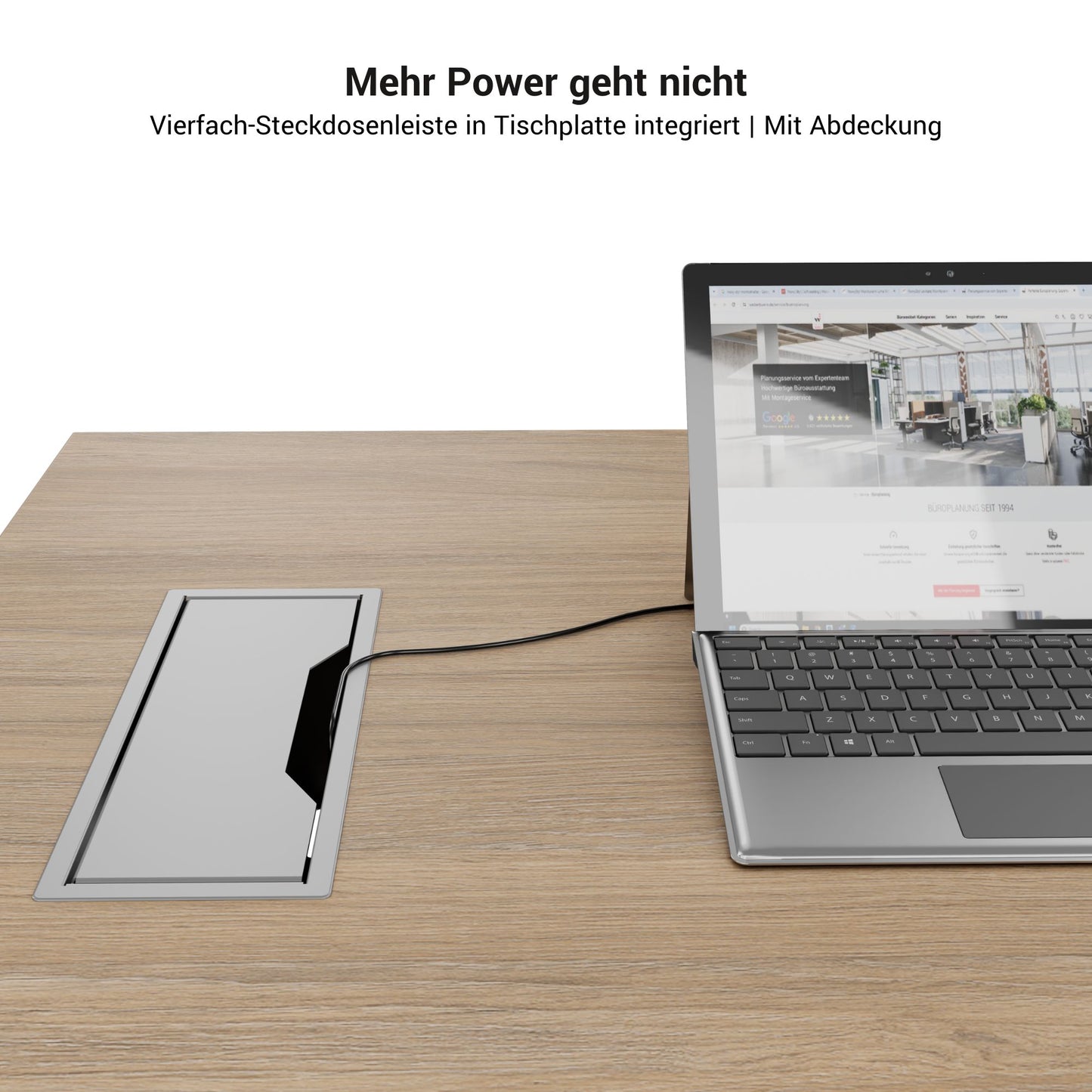 MOTION Desk a 2 motori con sideboard | Regolabile elettricamente in altezza, 2000 x 1800 mm, grigio cubanite