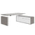 MOTION 2 motor desk with sideboard | Electrically height adjustable, 2000 x 1800 mm, Cubanite gray
