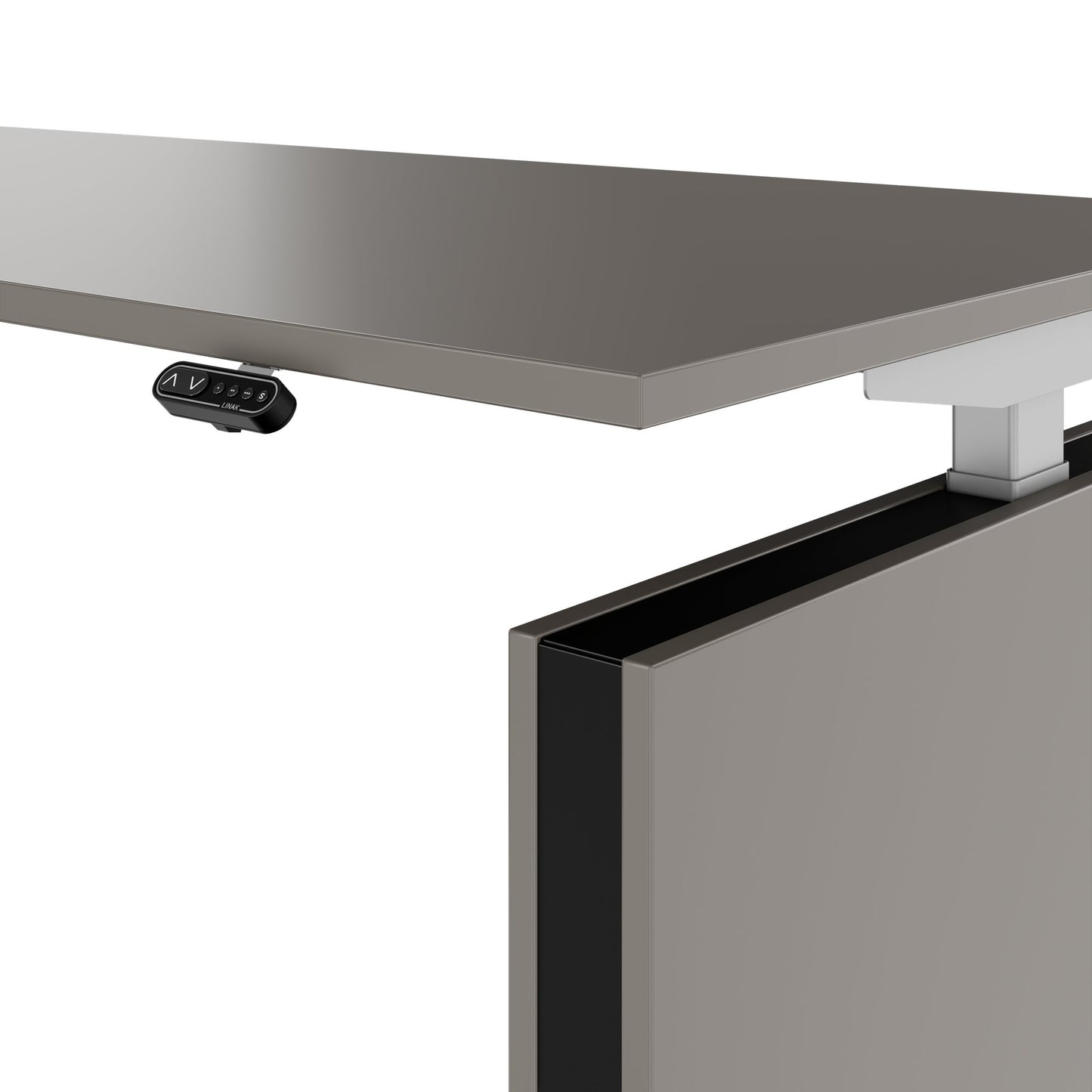 MOTION 2-Motoren-Schreibtisch mit Sideboard | Elektrisch höhenverstellbar, 2000 x 1800 mm, Cubanitgrau