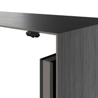 MOTION Bureau à 2 moteurs avec buffet | Réglable à hauteur électrique, 2000 x 1800 mm, placage noir cendre