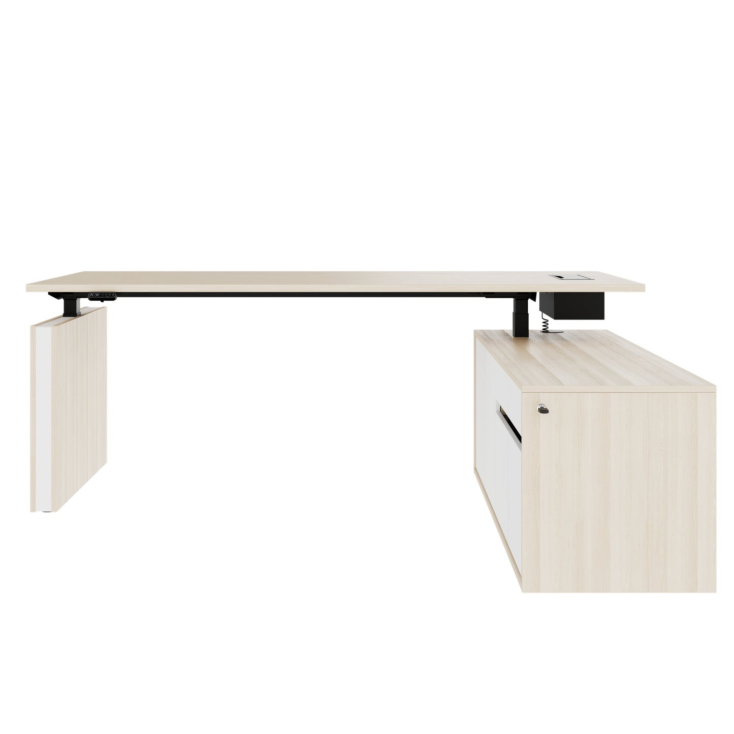 MOTION 2-Motoren-Schreibtisch mit Sideboard | Elektrisch höhenverstellbar, 2000 x 1800 mm, Sandesche