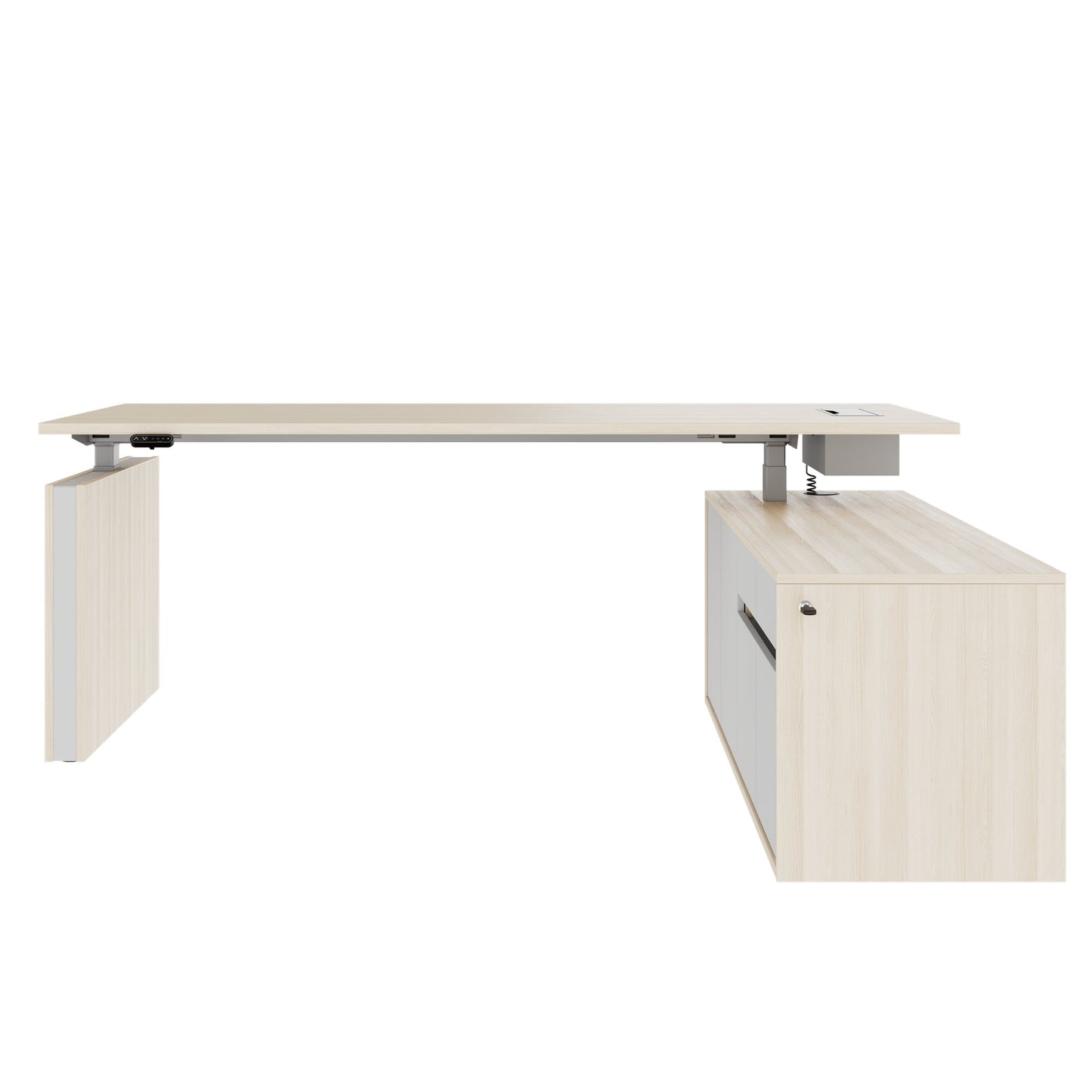 MOTION 2-Motoren-Schreibtisch mit Sideboard | Elektrisch höhenverstellbar, 2000 x 1800 mm, Sandesche
