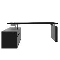 MOTION 2-Motoren-Schreibtisch mit Sideboard | Elektrisch höhenverstellbar, 2000 x 1800 mm, Schwarz
