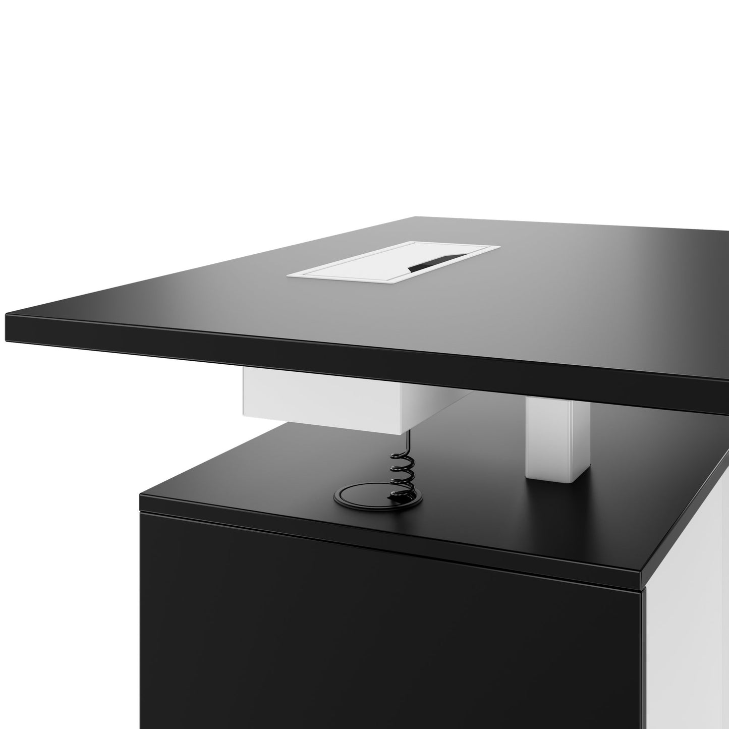 MOTION 2-Motoren-Schreibtisch mit Sideboard | Elektrisch höhenverstellbar, 2000 x 1800 mm, Schwarz
