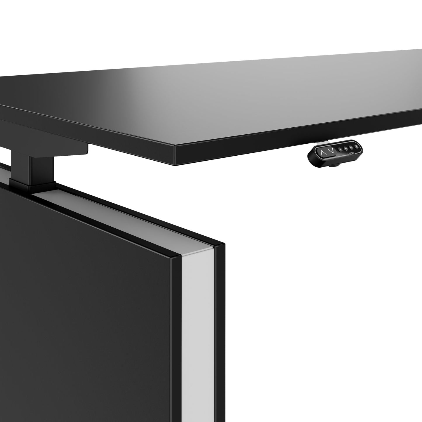 MOTION 2-Motoren-Schreibtisch mit Sideboard | Elektrisch höhenverstellbar, 2000 x 1800 mm, Schwarz