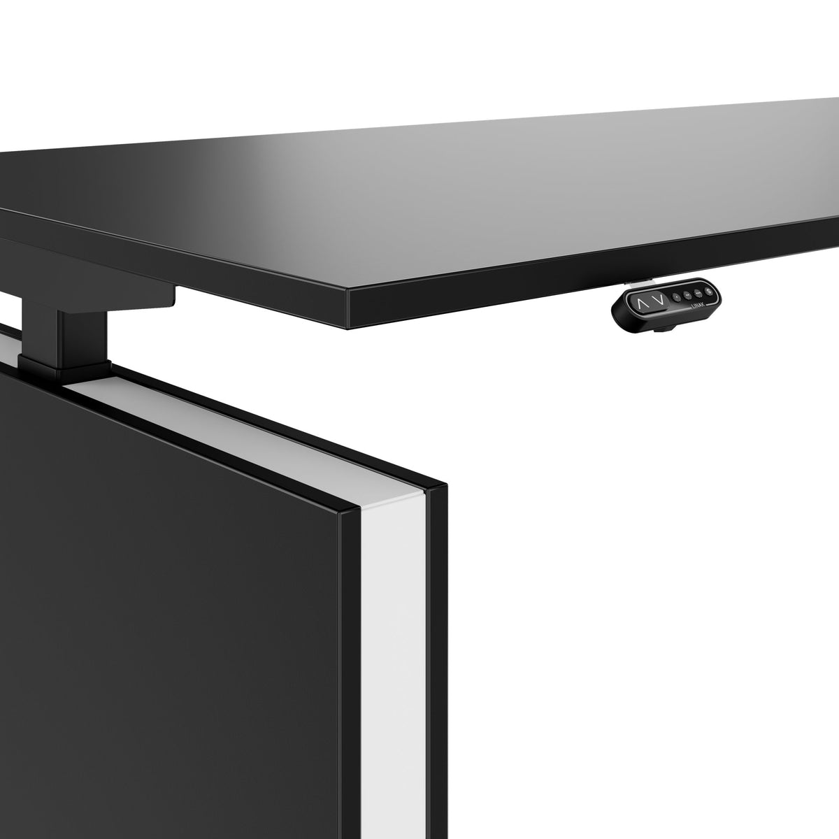 MOTION 2-Motoren-Schreibtisch mit Sideboard | Elektrisch höhenverstellbar, 2000 x 1800 mm, Schwarz - 6 Lightbox Main Image