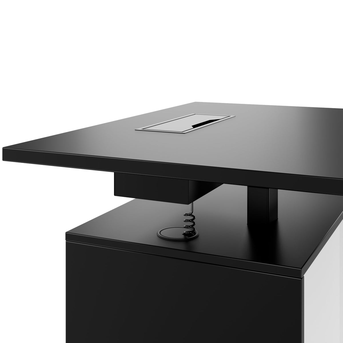 MOTION 2-Motoren-Schreibtisch mit Sideboard | Elektrisch höhenverstellbar, 2000 x 1800 mm, Schwarz - 7 Lightbox Main Image