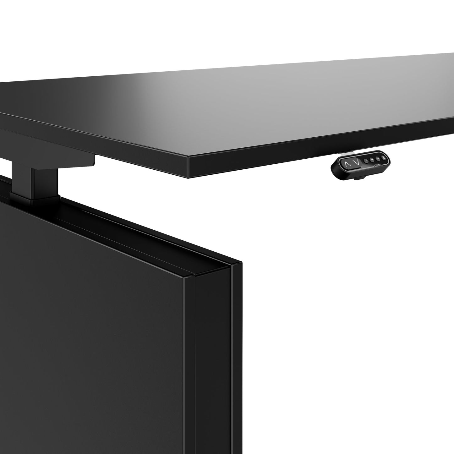 MOTION 2-Motoren-Schreibtisch mit Sideboard | Elektrisch höhenverstellbar, 2000 x 1800 mm, Schwarz