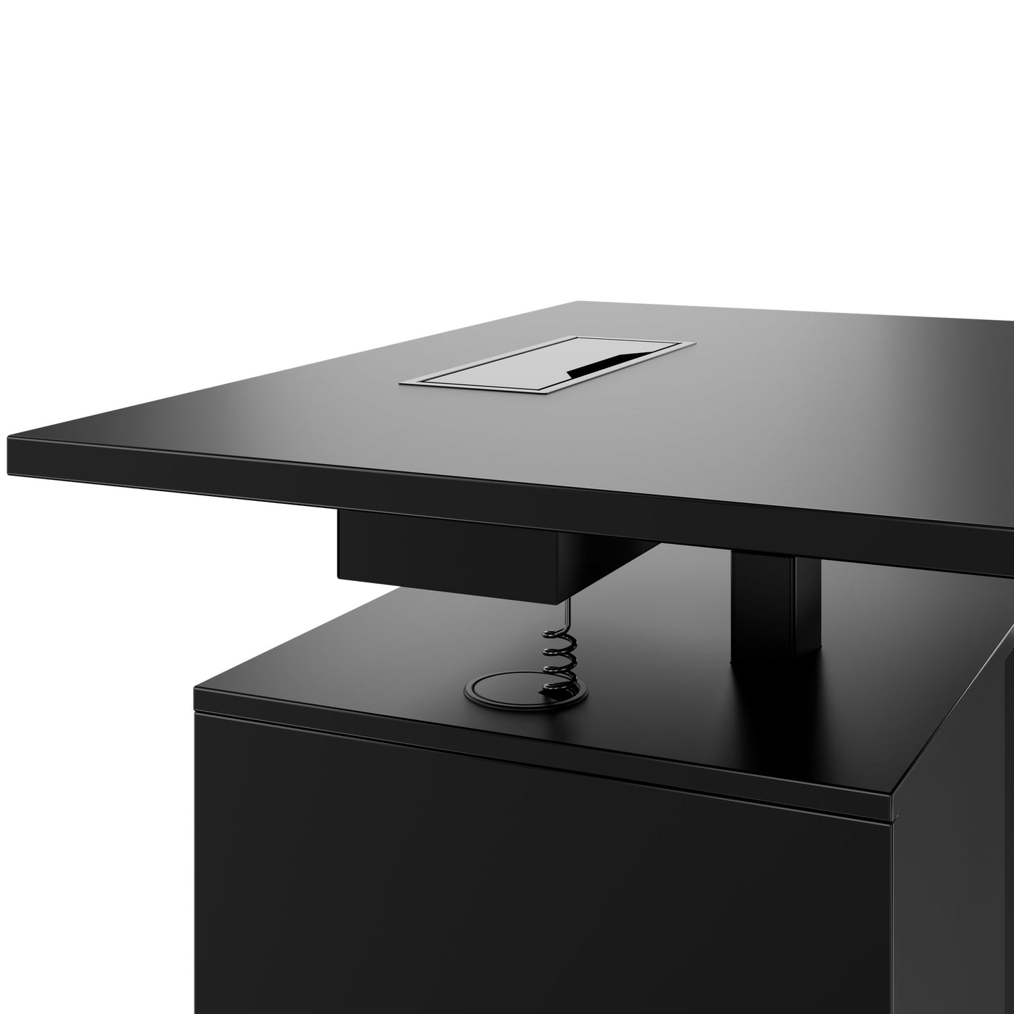 MOTION 2-Motoren-Schreibtisch mit Sideboard | Elektrisch höhenverstellbar, 2000 x 1800 mm, Schwarz