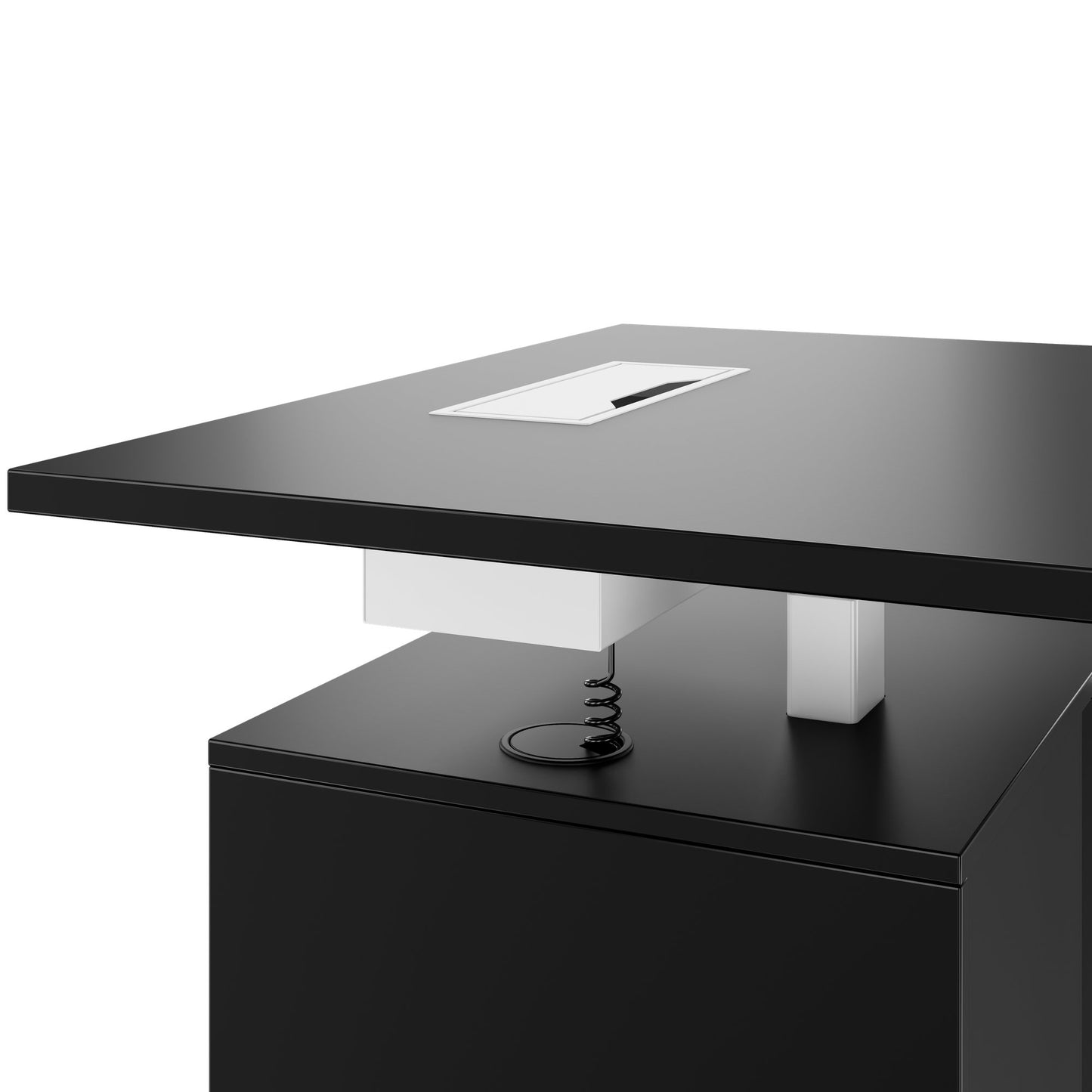 MOTION 2-Motoren-Schreibtisch mit Sideboard | Elektrisch höhenverstellbar, 2000 x 1800 mm, Schwarz