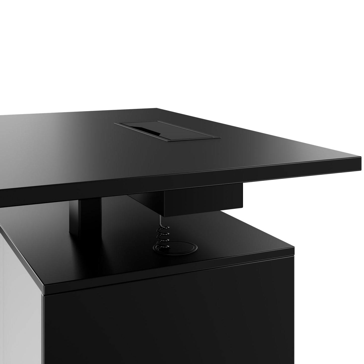 MOTION 2-Motoren-Schreibtisch mit Sideboard | Elektrisch höhenverstellbar, 2000 x 1800 mm, Schwarz