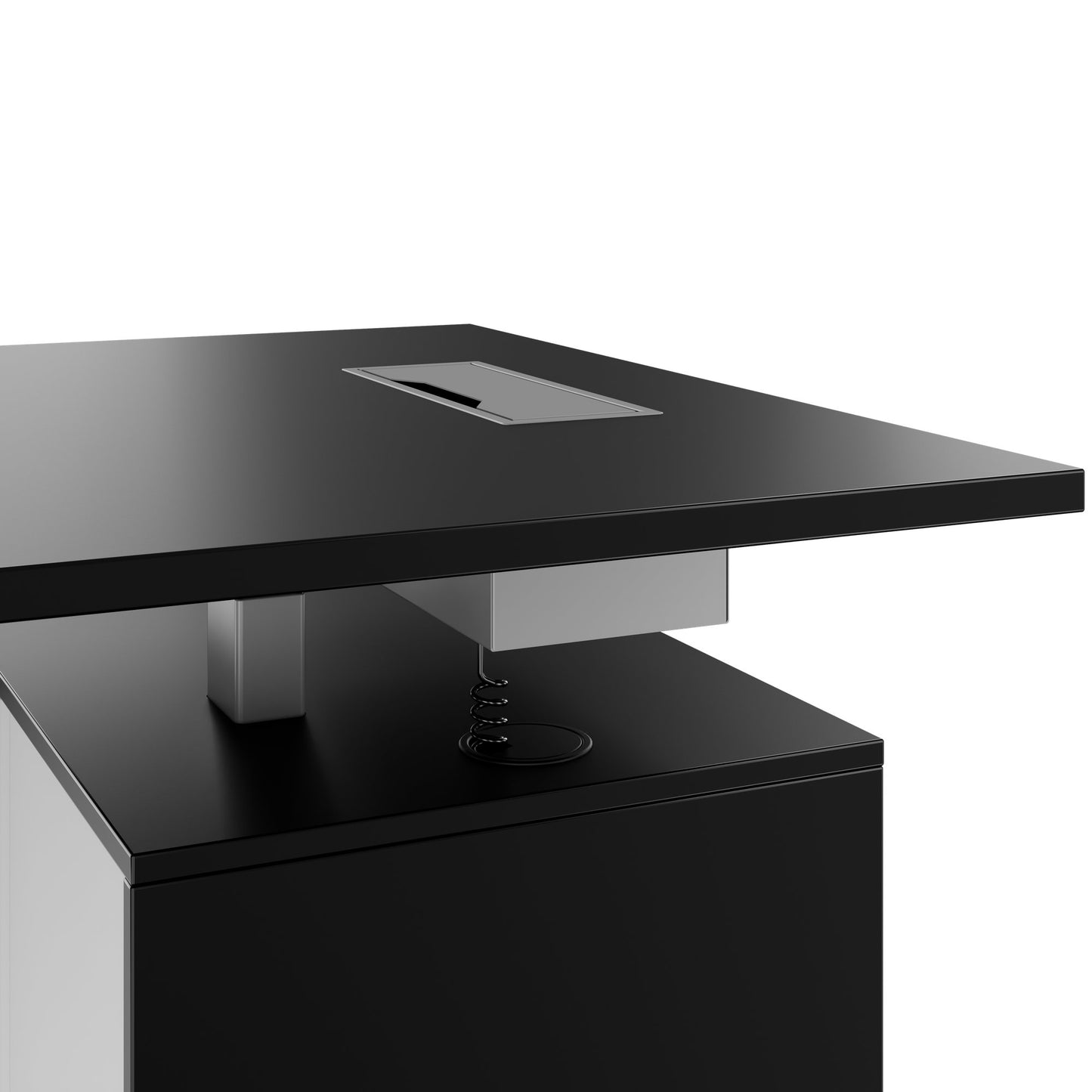 MOTION 2-Motoren-Schreibtisch mit Sideboard | Elektrisch höhenverstellbar, 2000 x 1800 mm, Schwarz