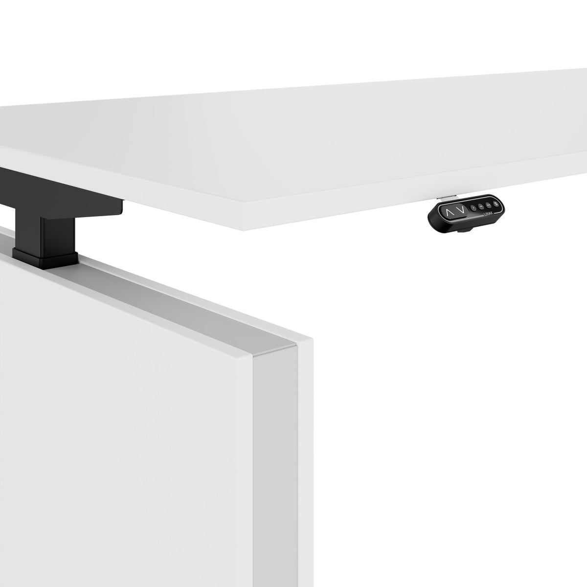 MOTION 2-Motoren-Schreibtisch mit Sideboard | Elektrisch höhenverstellbar, 2000 x 1800 mm, Weiß - 4 Lightbox Main Image
