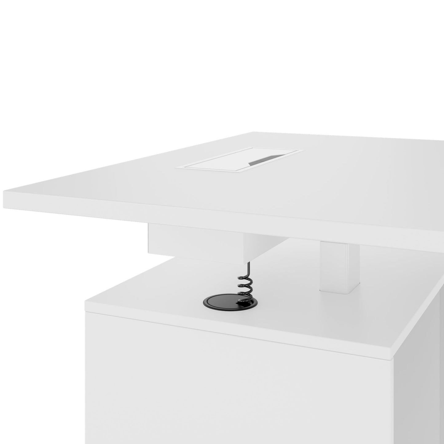 MOTION Desk a 2 motori con sideboard | Regolabile elettricamente in altezza, 2000 x 1800 mm, bianco