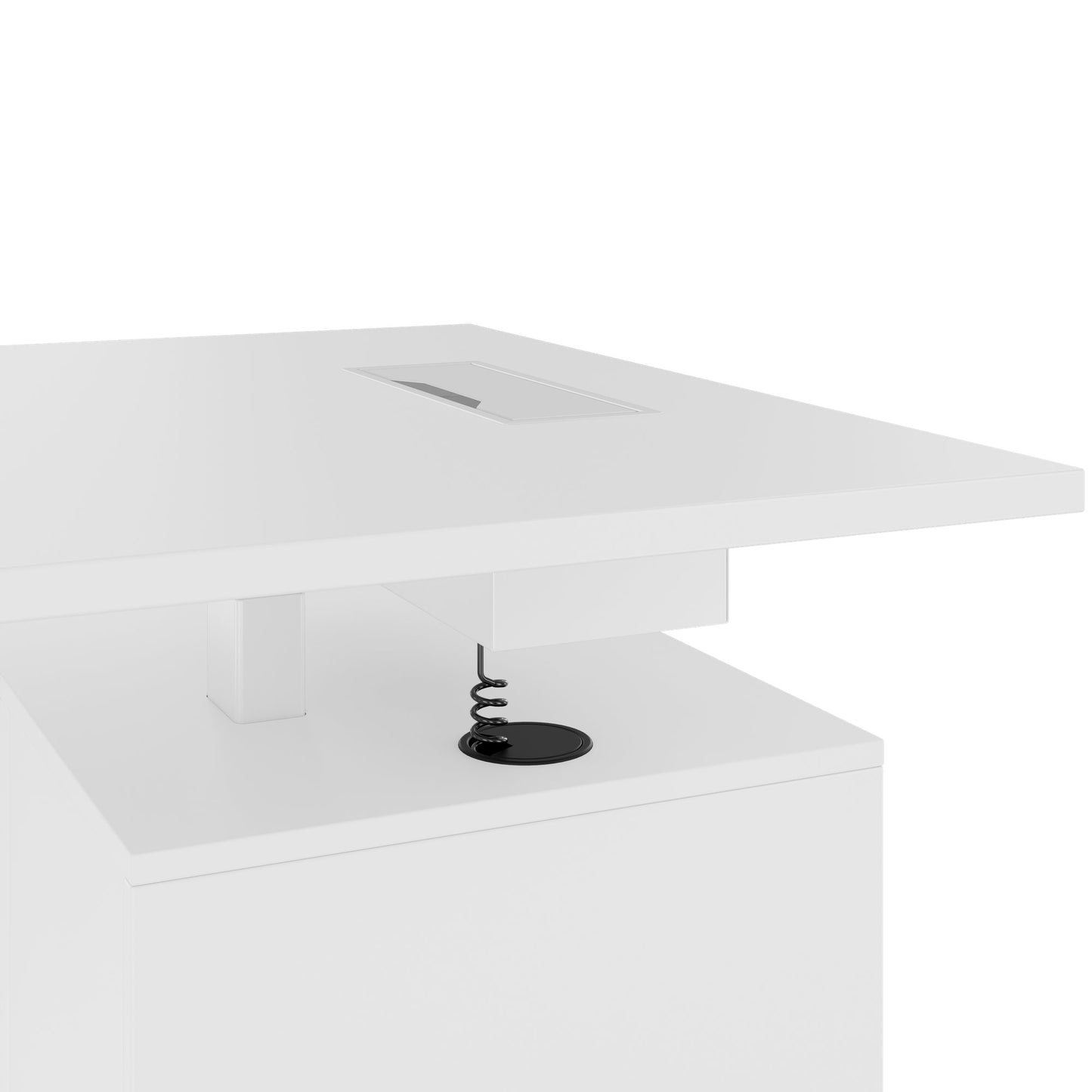 MOTION Desk a 2 motori con sideboard | Regolabile elettricamente in altezza, 2000 x 1800 mm, bianco