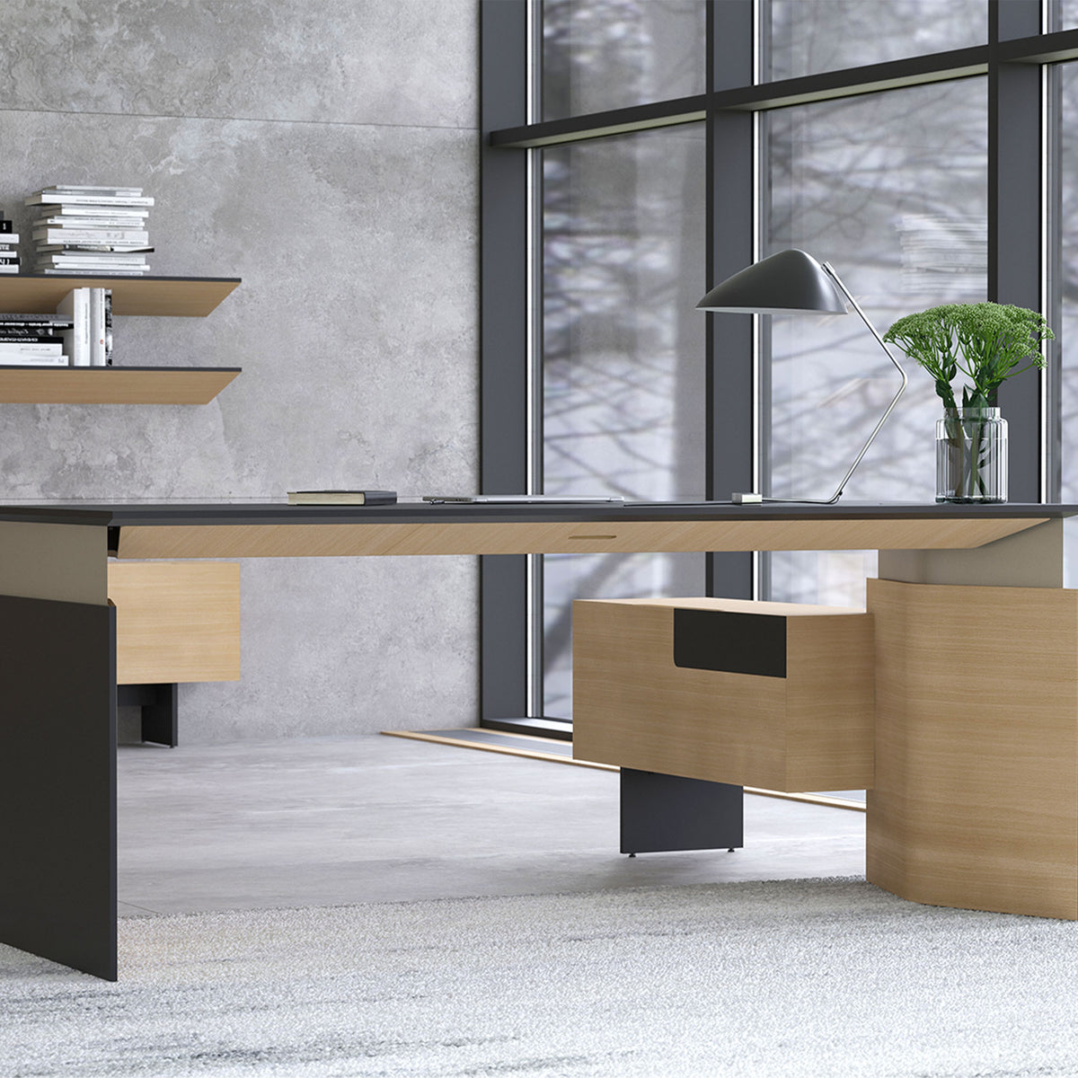 MOVE&LEAD Schreibtisch-Standcontainer | 1000 x 580 mm, Schublade mit Soft Close - 2 Lightbox Main Image