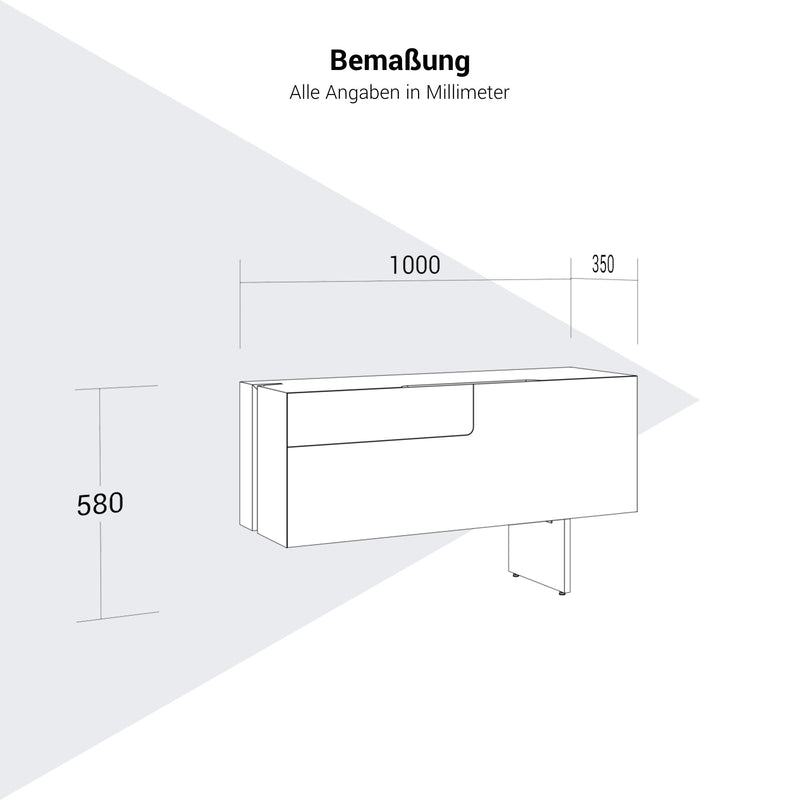 MOVE&LEAD Schreibtisch-Standcontainer | 1000 x 580 mm, Schublade mit Soft Close - 7 Main Image