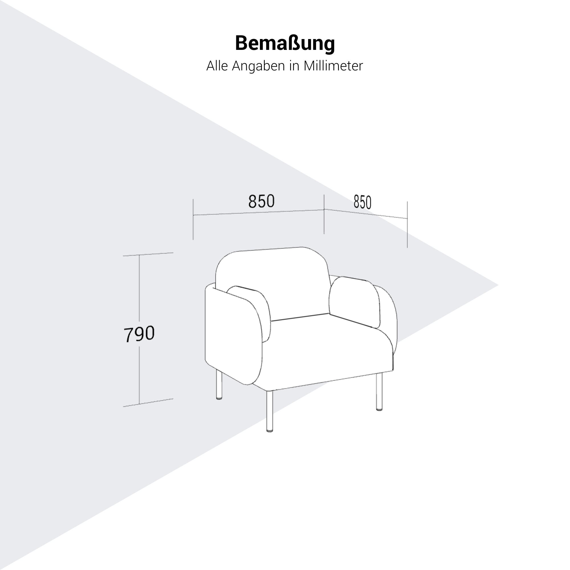 MYAMI Premium Lounge-Sessel | 850 x 790 mm, 1-Sitzer