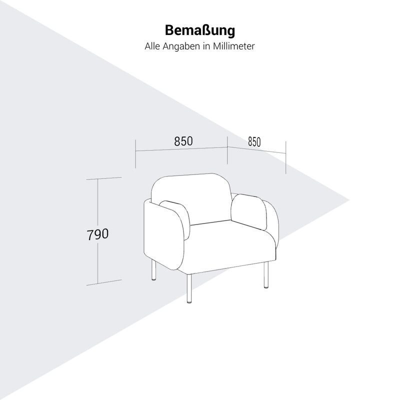 MYAMI Premium Lounge-Sessel | 850 x 790 mm, 1-Sitzer - 12 Main Image