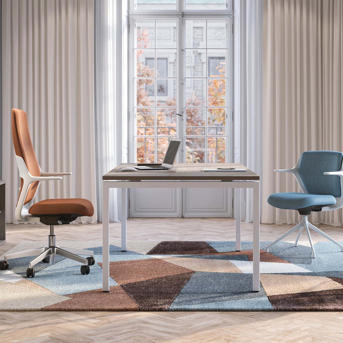 NOVA U executive desk | 2000 x 1000 mm, gray northern oak