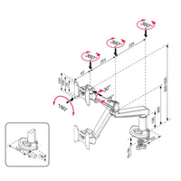 Titolare del monitor | Supporto per la molla a gas, 200 - 500 mm, nero