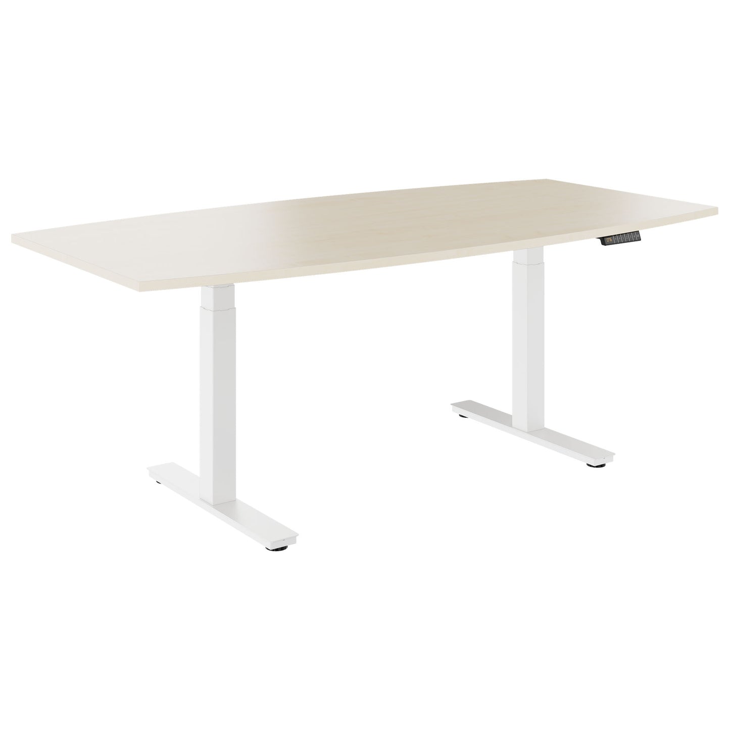 DRIVE 2-Motoren-Konferenztisch | Bootsform, 1800 - 2000 mm (6 - 8 Personen), elektrisch höhenverstellbar, Ahorn