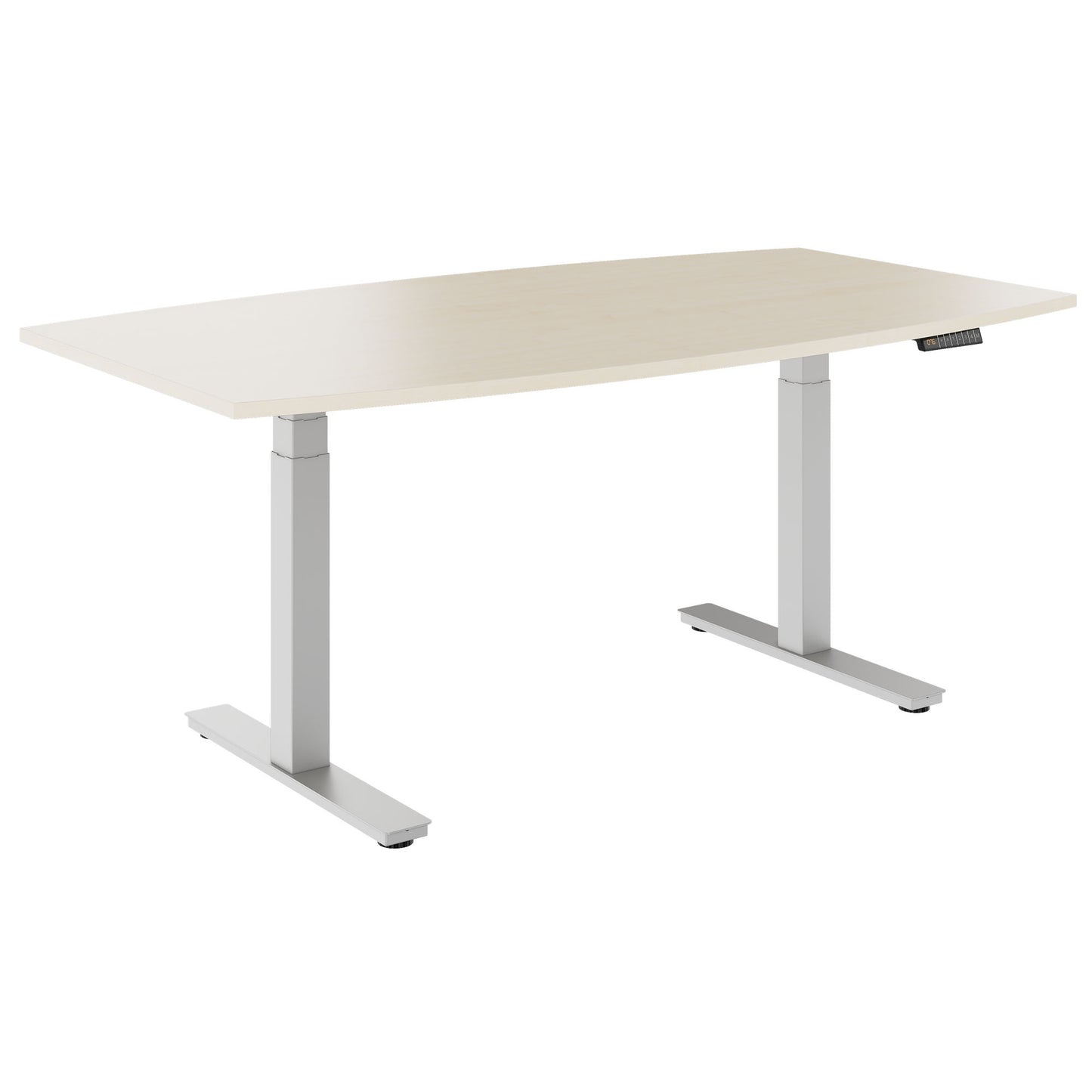 DRIVE 2-Motoren-Konferenztisch | Bootsform, 1800 - 2000 mm (6 - 8 Personen), elektrisch höhenverstellbar, Ahorn