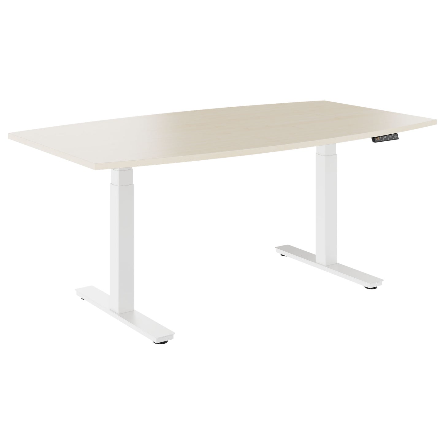 DRIVE 2-Motoren-Konferenztisch | Bootsform, 1800 - 2000 mm (6 - 8 Personen), elektrisch höhenverstellbar, Ahorn