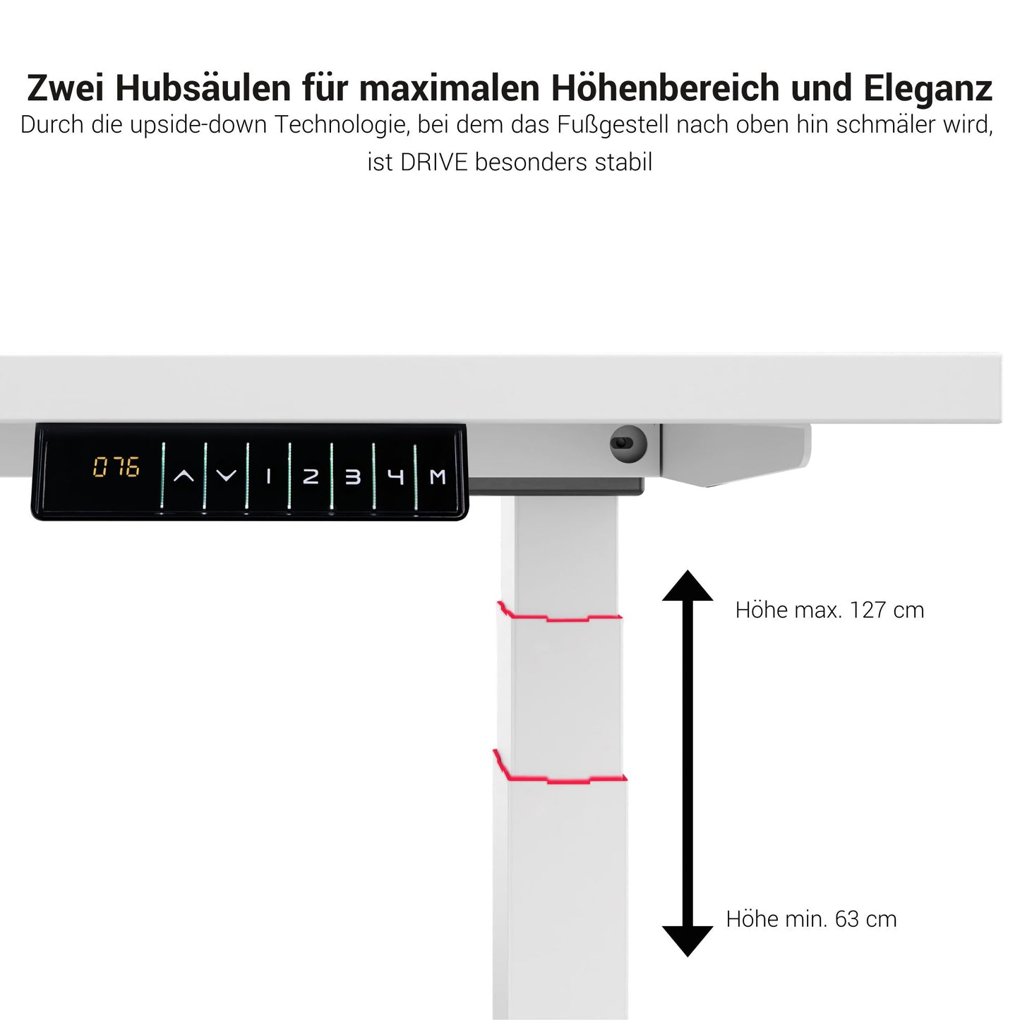 Table de conférence motorisée DRIVE 2 | Forme bateau, 1800 - 2000 mm (6 - 8 personnes), réglable en hauteur électriquement, érable