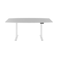 DRIVE 2 motor conference table | Boat shape, 1800 - 2000 mm (6 - 8 people), electrically height adjustable, pearl gray