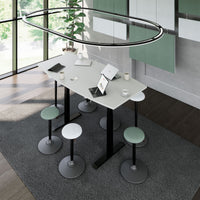 DRIVE 2 motor conference table | Boat shape, 1800 - 2000 mm (6 - 8 people), electrically height adjustable, pearl gray