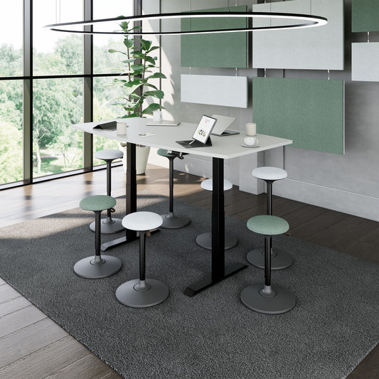 DRIVE Tabella della conferenza a 2 motori | Forma di avvio, 1800 - 2000 mm (6-8 persone), regolabile in altezza elettricamente, grigio perla