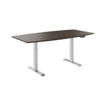 DRIVE 2 motor conference table | Boat shape, 1800 - 2400 mm (6 - 10 people), electrically height adjustable, cable flap optional, walnut