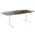 DRIVE 2 motor conference table | Boat shape, 1800 - 2400 mm (6 - 10 people), electrically height adjustable, cable flap optional, walnut