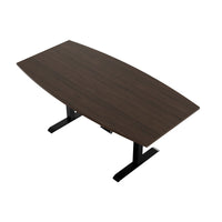 DRIVE 2 motor conference table | Boat shape, 1800 - 2400 mm (6 - 10 people), electrically height adjustable, cable flap optional, walnut