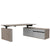 Motion 2-Motor Desk con sideboard | Regolabile elettricamente in altezza, 2000 x 1800 mm, grigio di quercia nordica