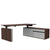 MOTION 2 motor desk with sideboard | Electrically height adjustable, 2000 x 1800 mm, walnut